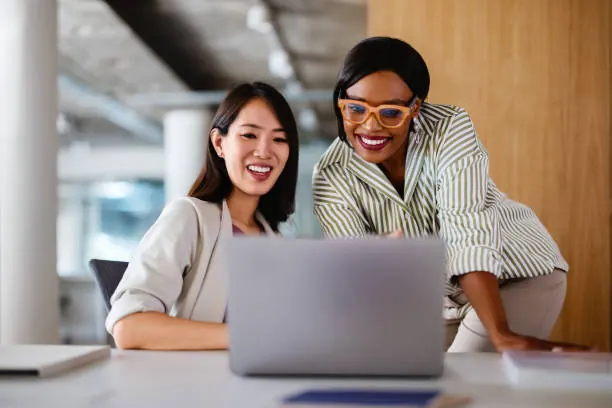 A team working together at a desk