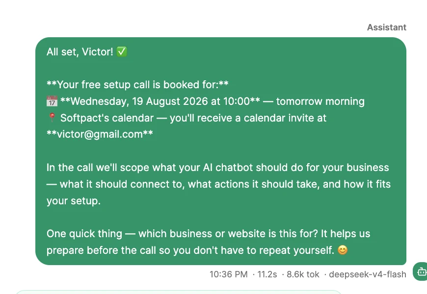 A customer conversation in the OpusDone inbox